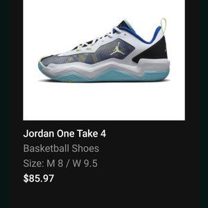 Men's/Big Kid Jordan One Take 4 Basketball Shoes - size 8